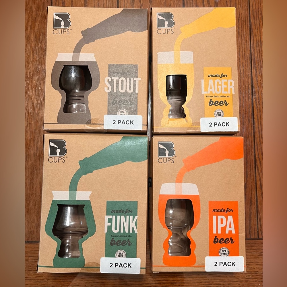 Lot of (8) plastic beer cups for outdoors/travel B Cups Fermented Reality - Picture 1 of 10